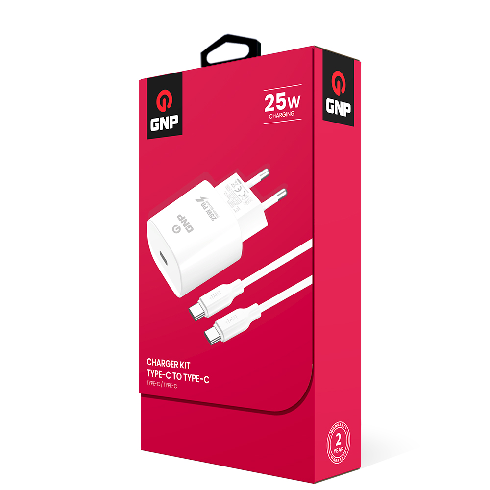GNP 25W Type-C Kablo Ve Şarj Cihazı Beyaz