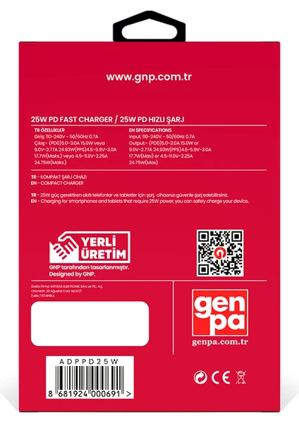 Gnp 25 W Hızlı Şarj Başlığı