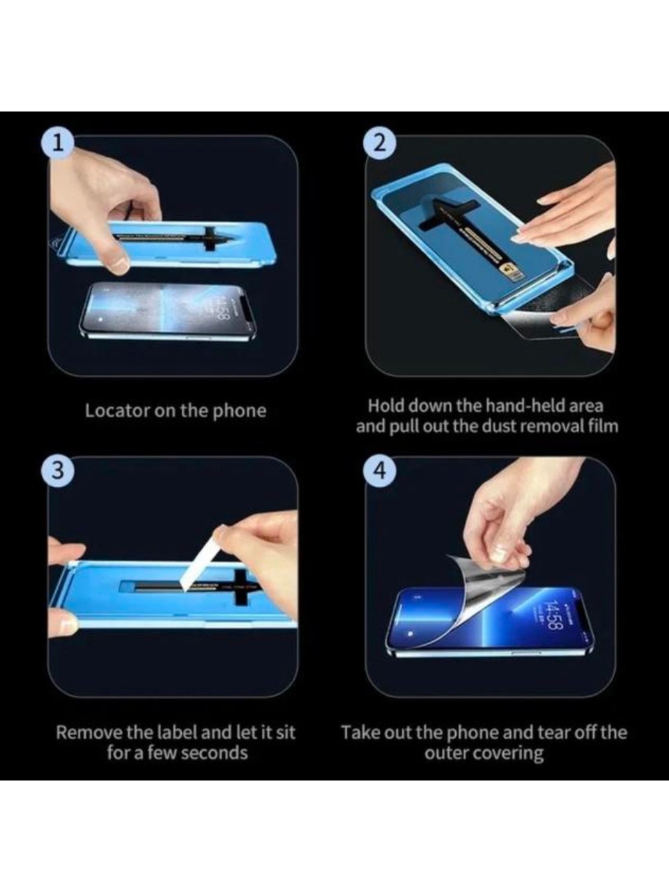 Pointtech Apple iPhone 15 Ekran Koruyucu Kurma Aparatlı 9h Temperli Kırılmaz Cam