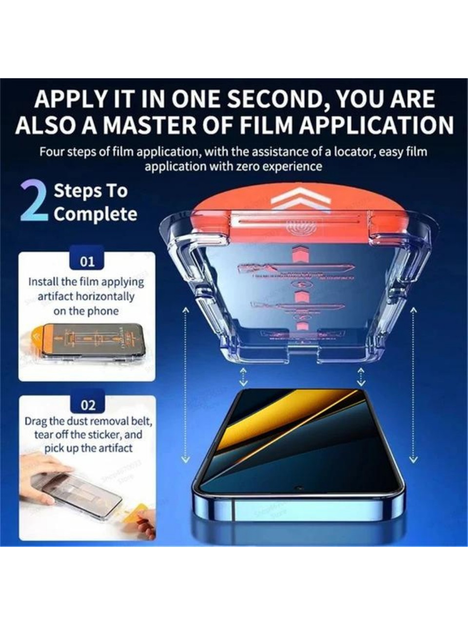 Pointtech Apple iPhone 14Pro ile Uyumlu Ekran Koruyucu Kurma Aparatlı 9h Temperli Kırılmaz Cam